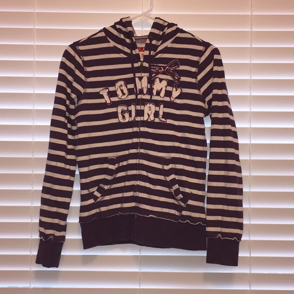 Purple and White Striped Tommy Girl Jacket